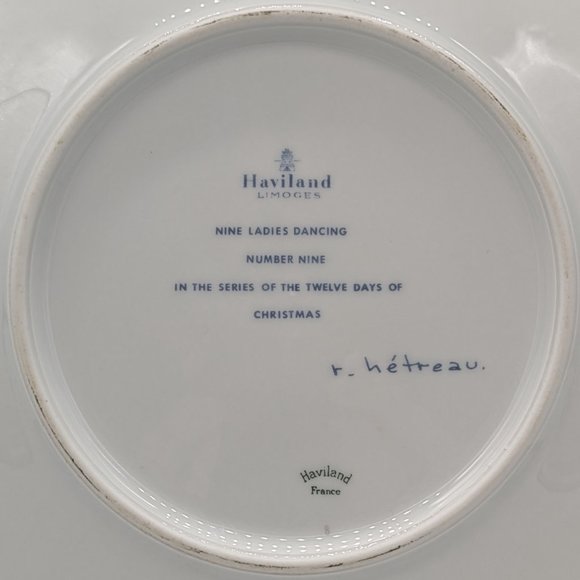 Vintage Two Haviland Limoges Christmas Plates Nine Ladies And Seven Swans 1970's - Picture 4 of 7